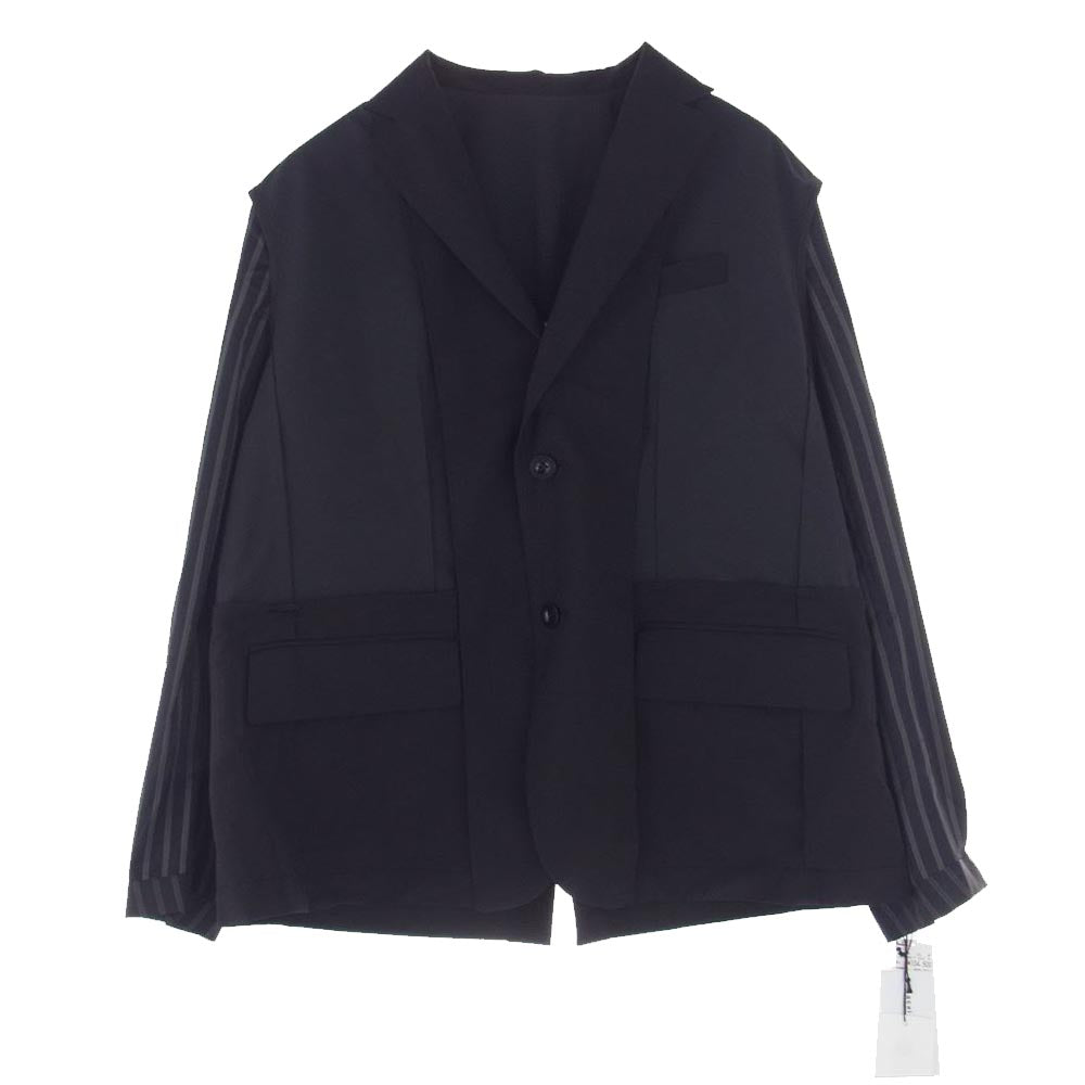 Sacai サカイ 24SS 24-03265M Suiting Jacket ドッキング スーチング 2B テーラードジャケット ブラック系 3【極上美品】【中古】