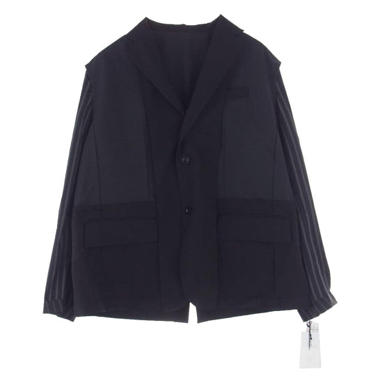 Sacai サカイ 24SS 24-03265M Suiting Jacket ドッキング スーチング 2B テーラードジャケット ブラック系 3【極上美品】【中古】