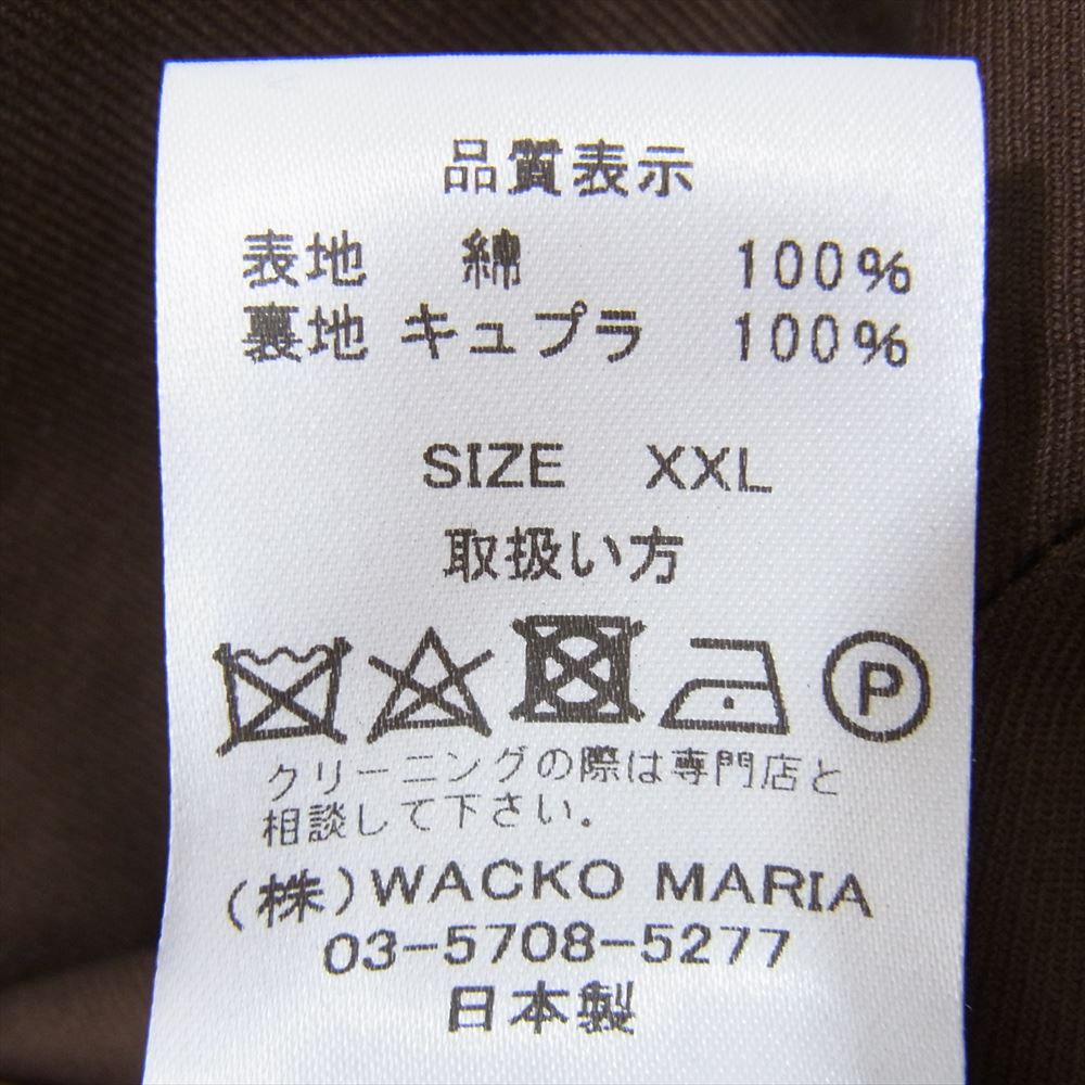 WACKO MARIA ワコマリア 22SS 22SS-WMP-TR313 PLEATED TROUSERS プリーツトラウザーズ  ワークパンツ ブラウン系 XXL【中古】