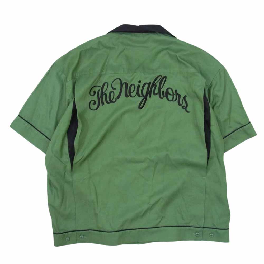 NEIGHBORHOOD ネイバーフッド 23SS 231SPNH-SHM04 BOWLING SHIRT SS レーヨン ボーリング 半袖 オープンカラー シャツ グリーン系 L【中古】