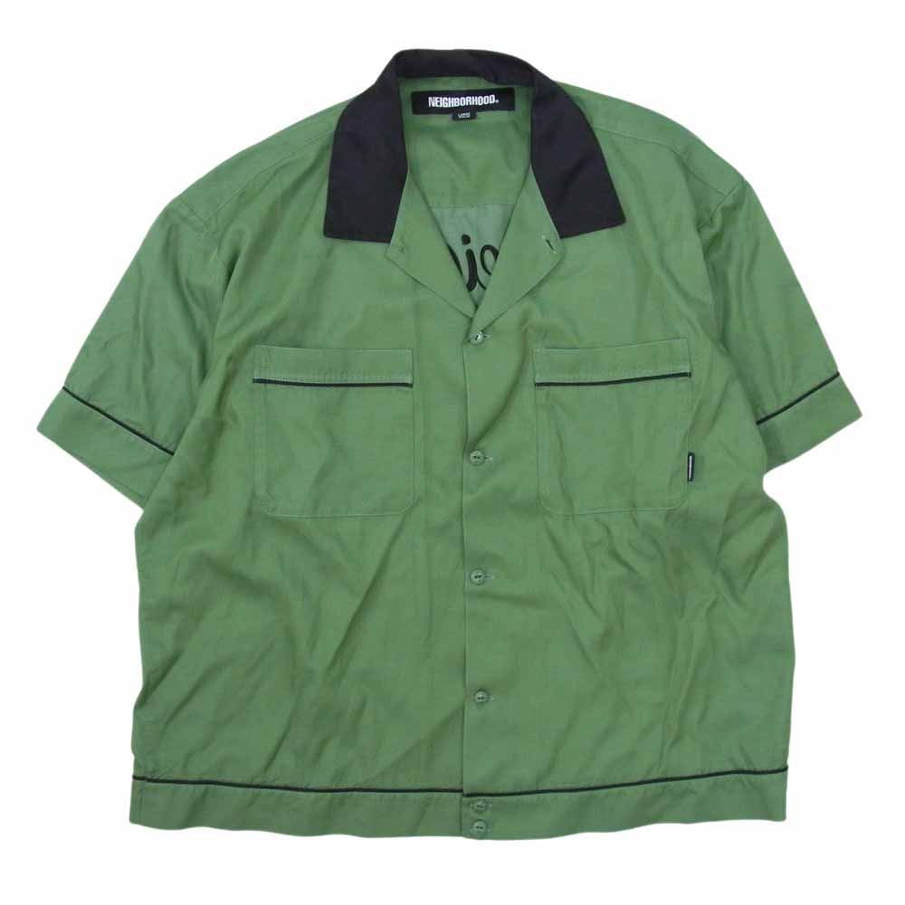 NEIGHBORHOOD ネイバーフッド 23SS 231SPNH-SHM04 BOWLING SHIRT SS レーヨン ボーリング 半袖 オープンカラー シャツ グリーン系 L【中古】
