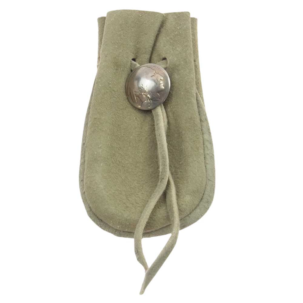 TADY&KING タディアンドキング コンチョ付 レザー 巾着 ポーチ ブラウン系【中古】