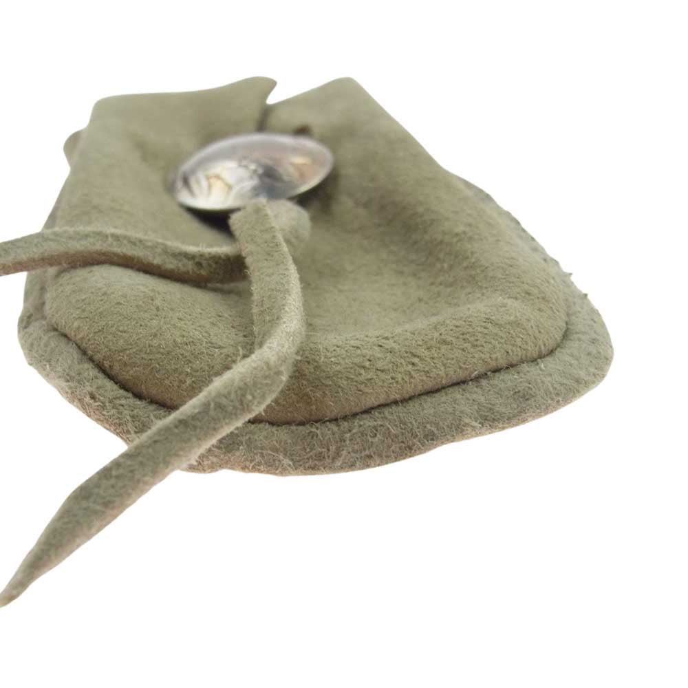 TADY&KING タディアンドキング コンチョ付 レザー 巾着 ポーチ ブラウン系【中古】