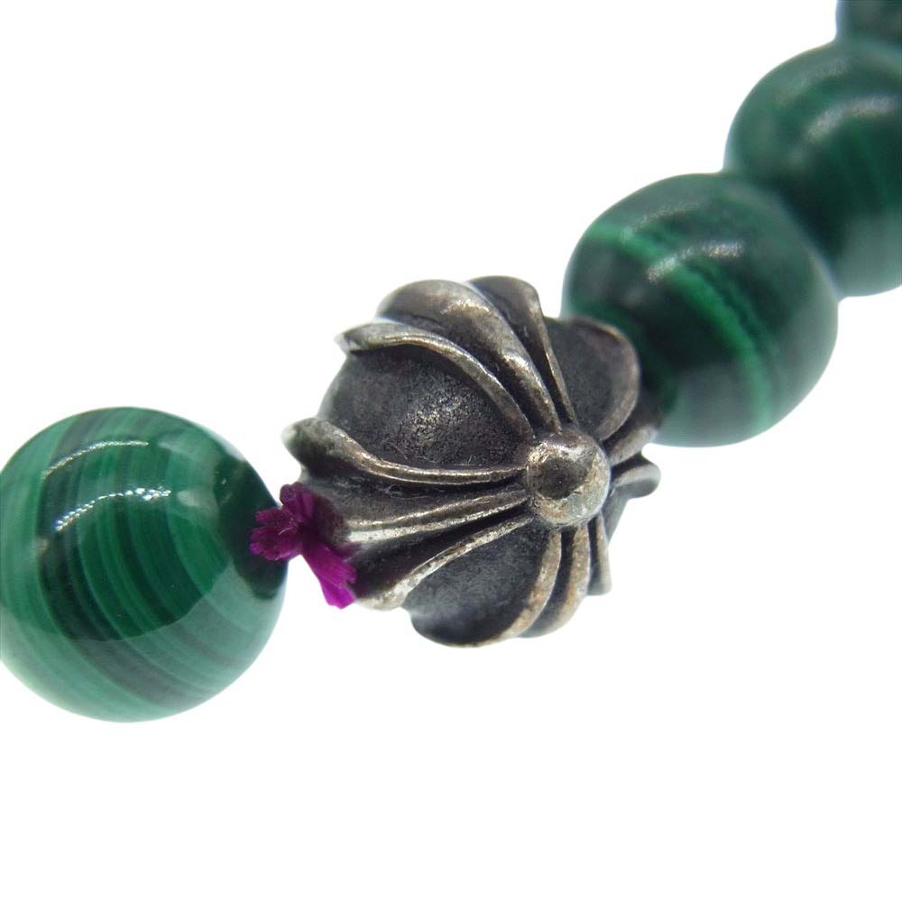CHROME HEARTS クロムハーツ（原本無） BEAD 8mm CHクロスボール マラカイト ビーズ ブレスレット グリーン系【中古】
