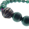 CHROME HEARTS クロムハーツ（原本無） BEAD 8mm CHクロスボール マラカイト ビーズ ブレスレット グリーン系【中古】