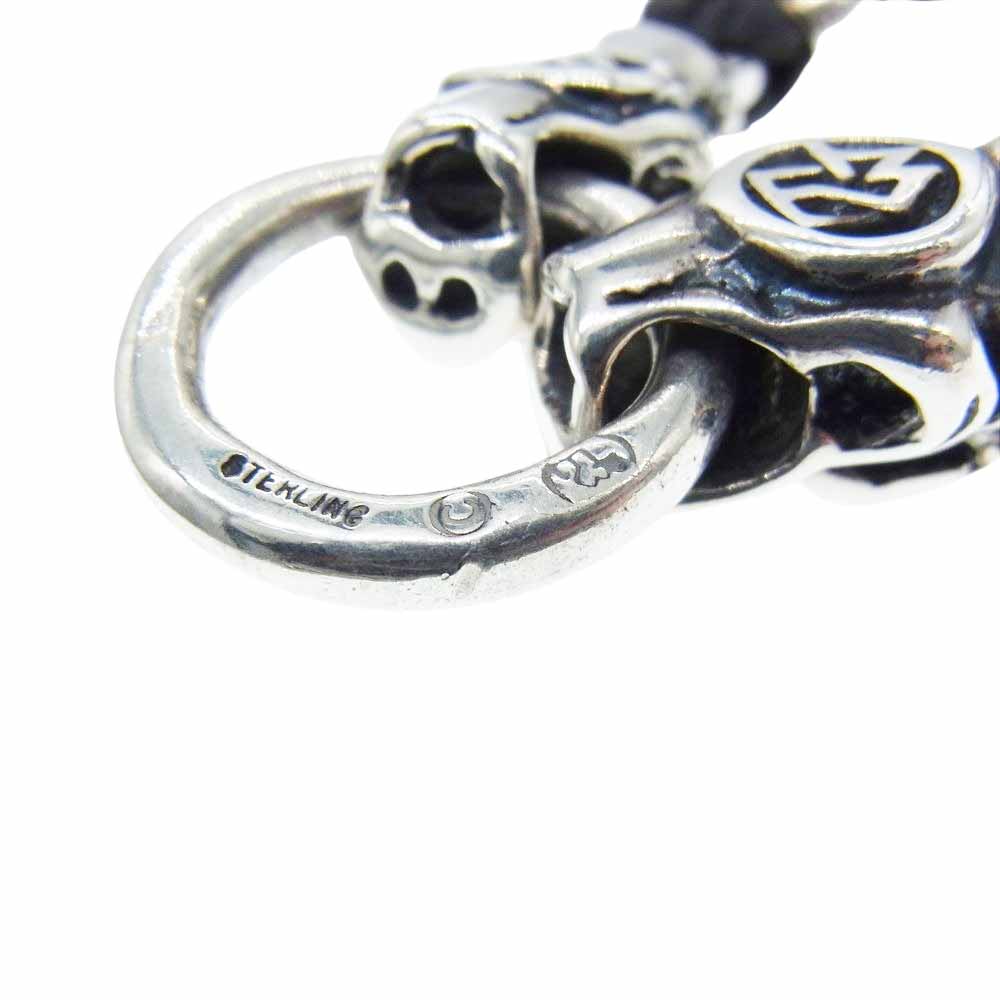 TRAVIS WALKER トラヴィスワーカー 販売証明書カード付き ガーゴイル Tバー レザー ブレスレット ブラック系【中古】