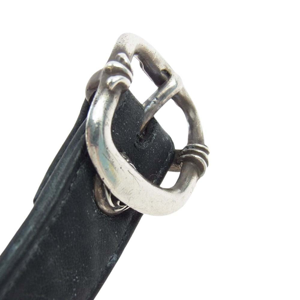 CHROME HEARTS クロムハーツ（原本無） ラージ クロス ガンスリンガー ベント レザー ブレスレット ブラック系【中古】