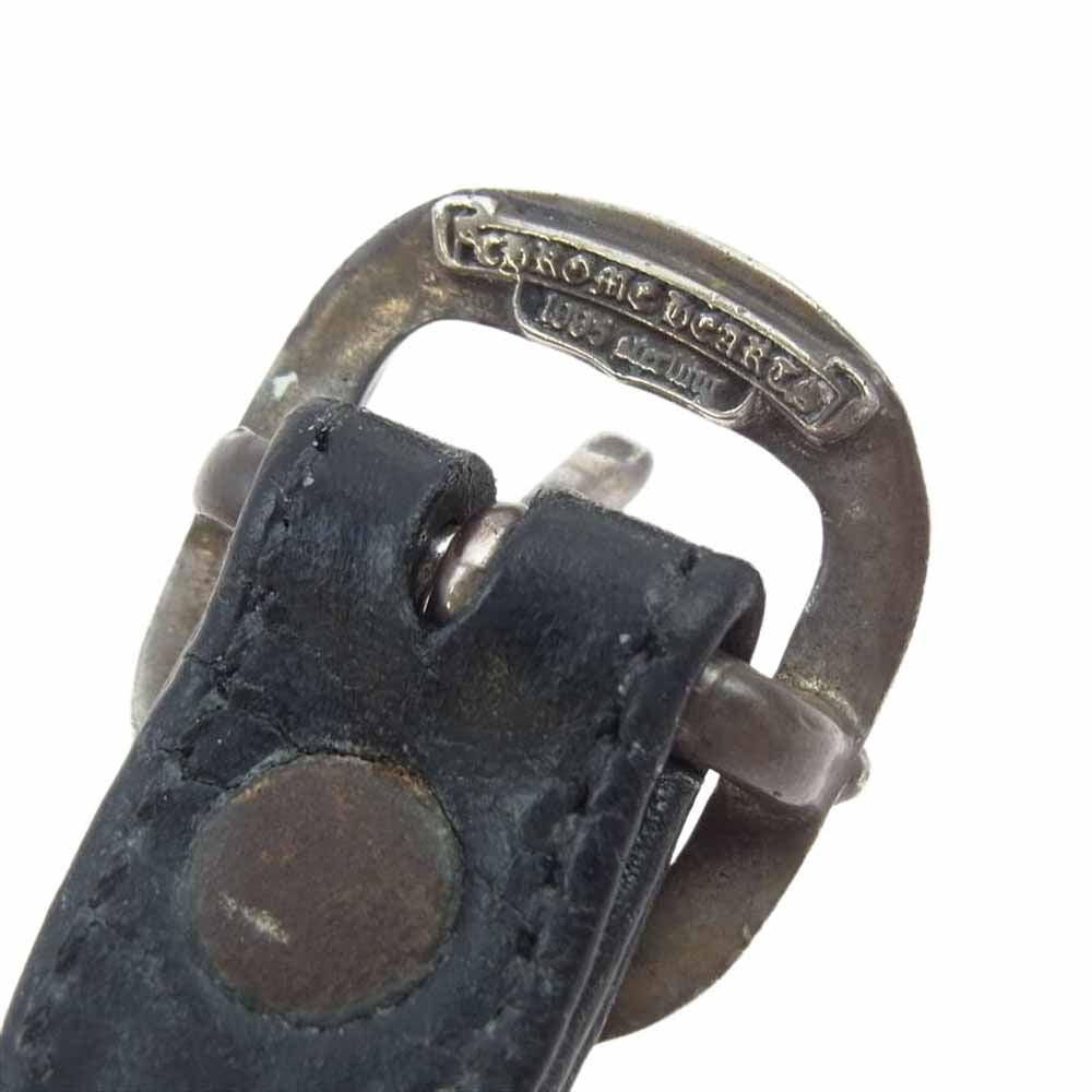 CHROME HEARTS クロムハーツ（原本無） ラージ クロス ガンスリンガー ベント レザー ブレスレット ブラック系【中古】