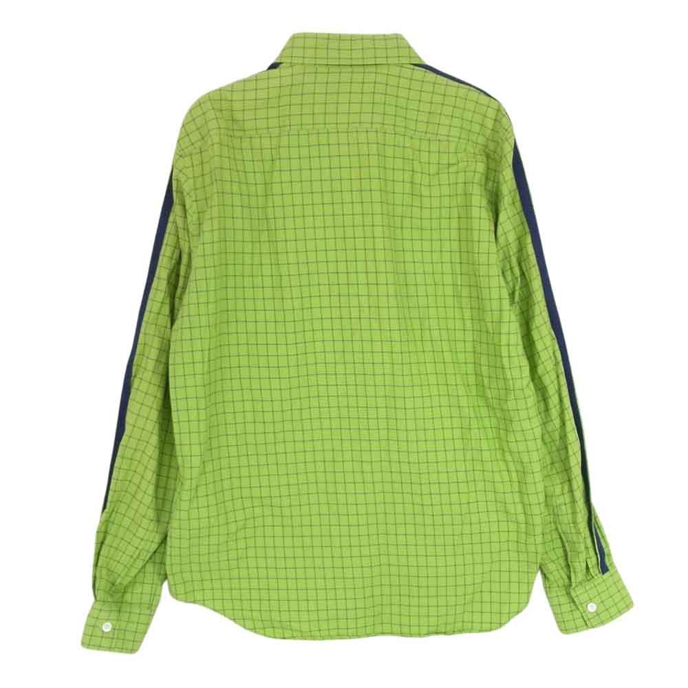 JUNYA WATANABE COMME des GARCONS MAN ジュンヤワタナベコムデギャルソンマン AD2006 WS-B015 サイドライン チェック 長袖 シャツ グリーン系 S【中古】