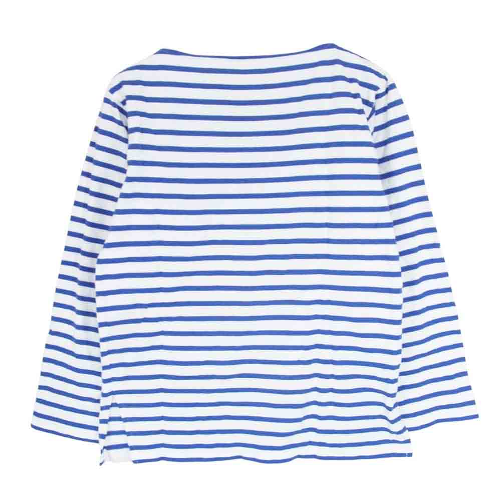 SAINT LAURENT サンローラン 370075 Y2IC1 ボートネック ボーダー 長袖 Tシャツ カットソー バスクシャツ ブルー系 L【中古】
