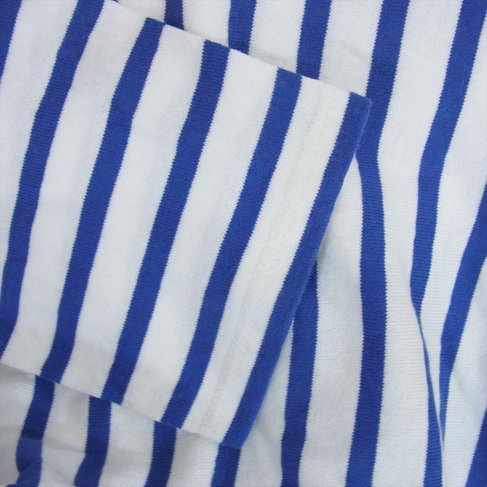 SAINT LAURENT サンローラン 370075 Y2IC1 ボートネック ボーダー 長袖 Tシャツ カットソー バスクシャツ ブルー系 L【中古】
