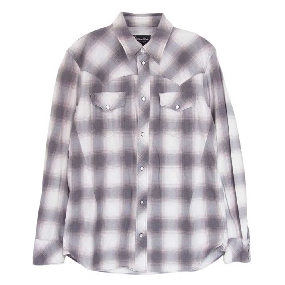 NUMBER(N)INE ナンバーナイン 07AW F07-NS012 LOVE期 チェック ウエスタン 長袖 シャツ グレー系 3【中古】