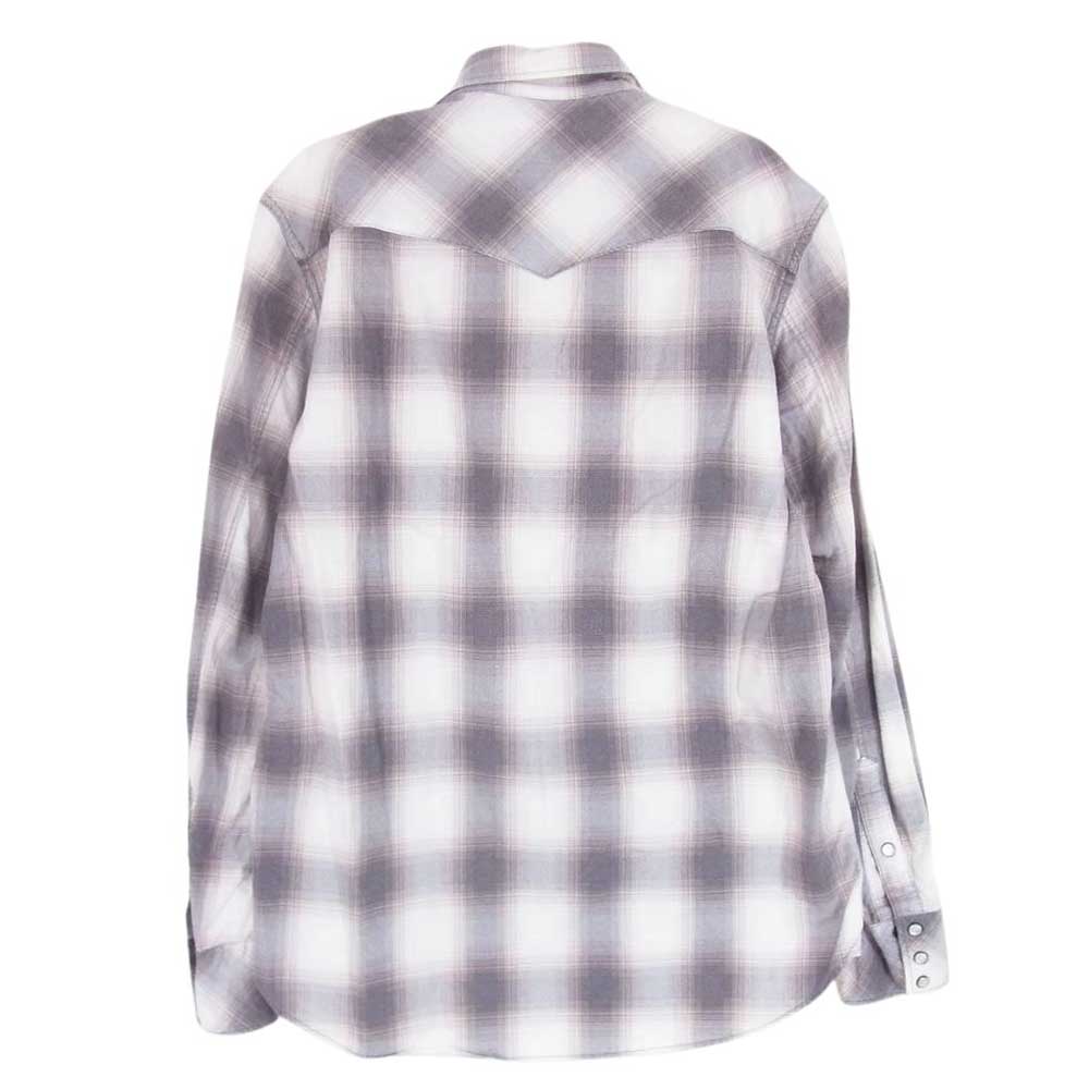 NUMBER(N)INE ナンバーナイン 07AW F07-NS012 LOVE期 チェック ウエスタン 長袖 シャツ グレー系 3【中古】