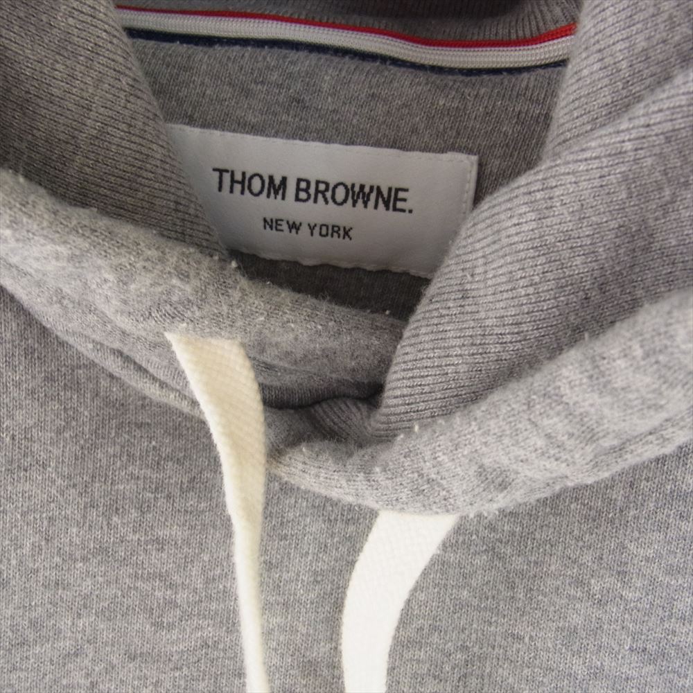 THOM BROWNE トムブラウン 01113C6002 4BAR HOODIE 4ライン プルオーバー パーカー フーディ グレー系 1【中古】