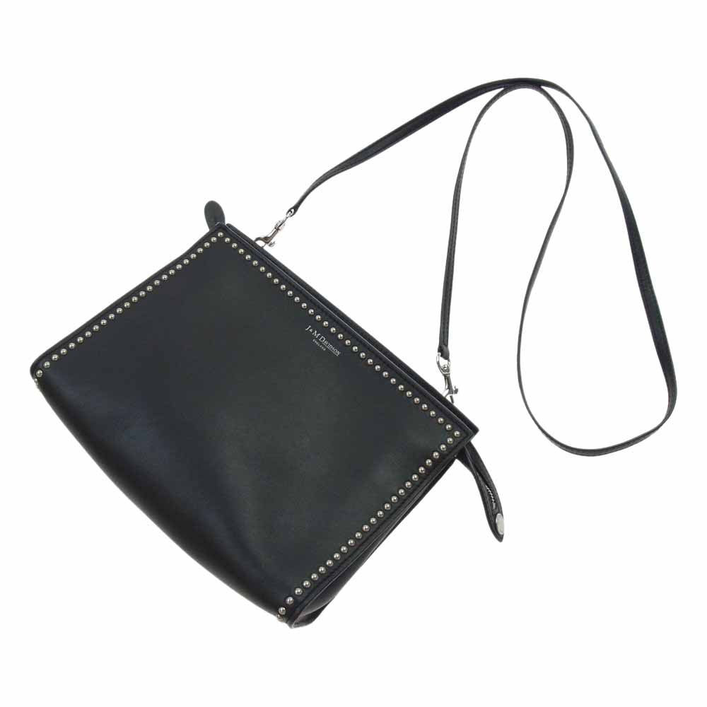J&M Davidson ジェイアンドエムデヴィッドソン ELLIS WITH STUDS エリス ウィズ スタッズ レザー ショルダーバッグ ブラック系【美品】【中古】