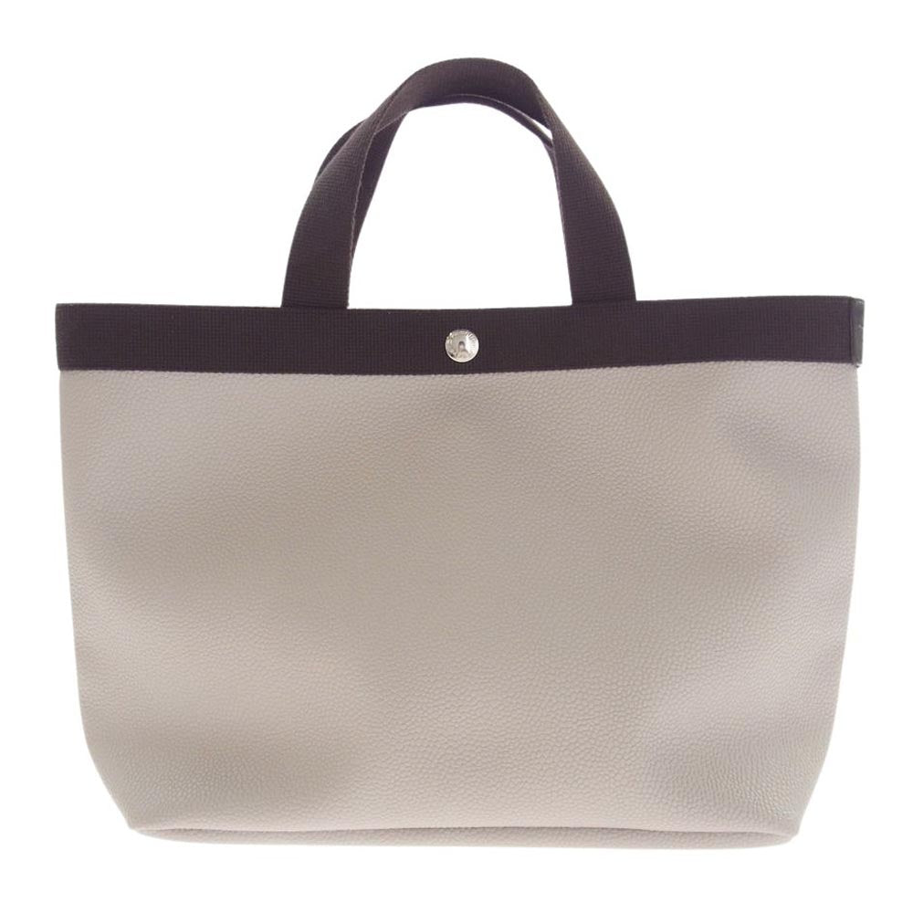 Herve Chapelier エルベ・シャプリエ 704GP COATED CANVAS SQUARE TOTE M コーテッドキャンバス スクエア トートバッグ マスティック×モカ ベージュ系【中古】