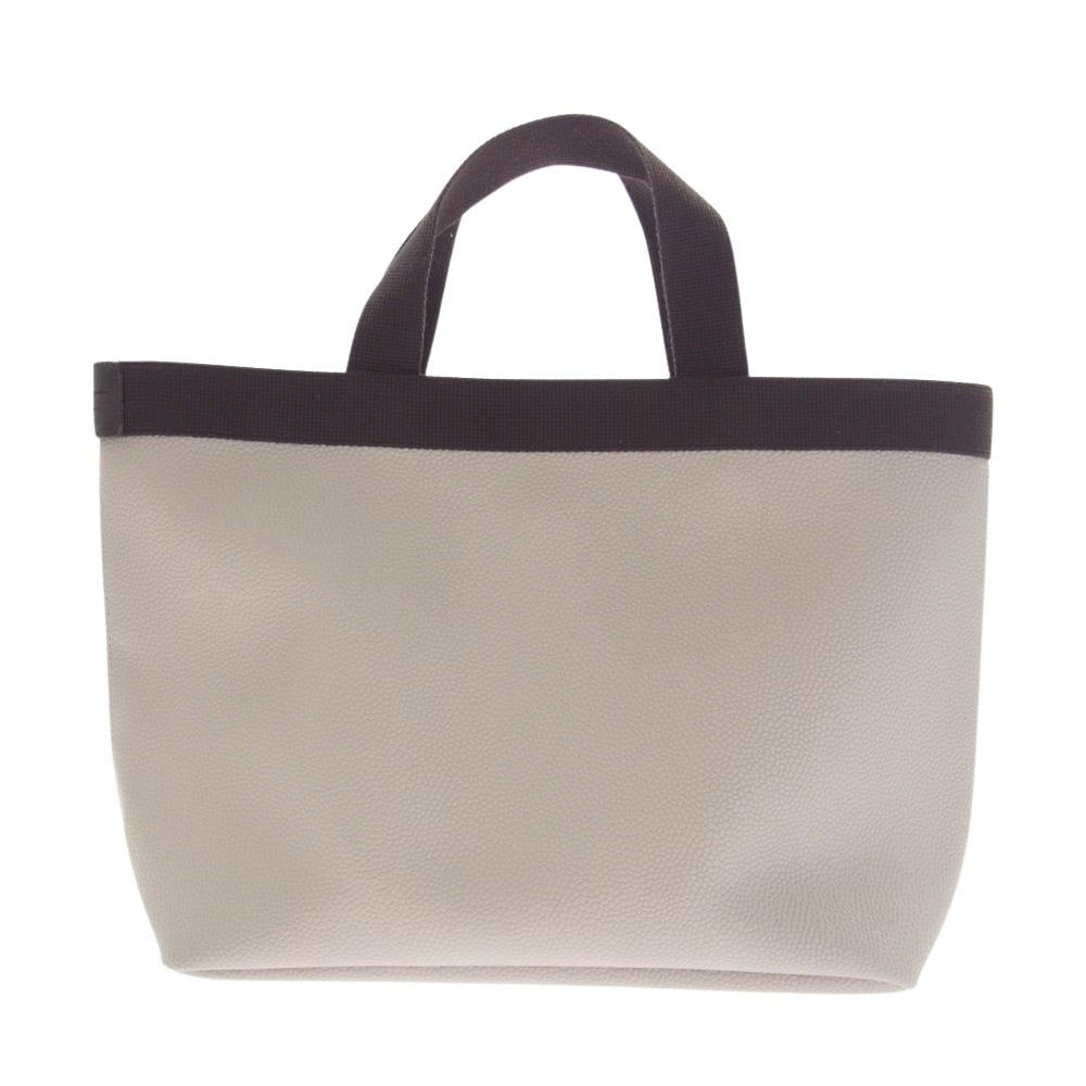Herve Chapelier エルベ・シャプリエ 704GP COATED CANVAS SQUARE TOTE M コーテッドキャンバス スクエア トートバッグ マスティック×モカ ベージュ系【中古】
