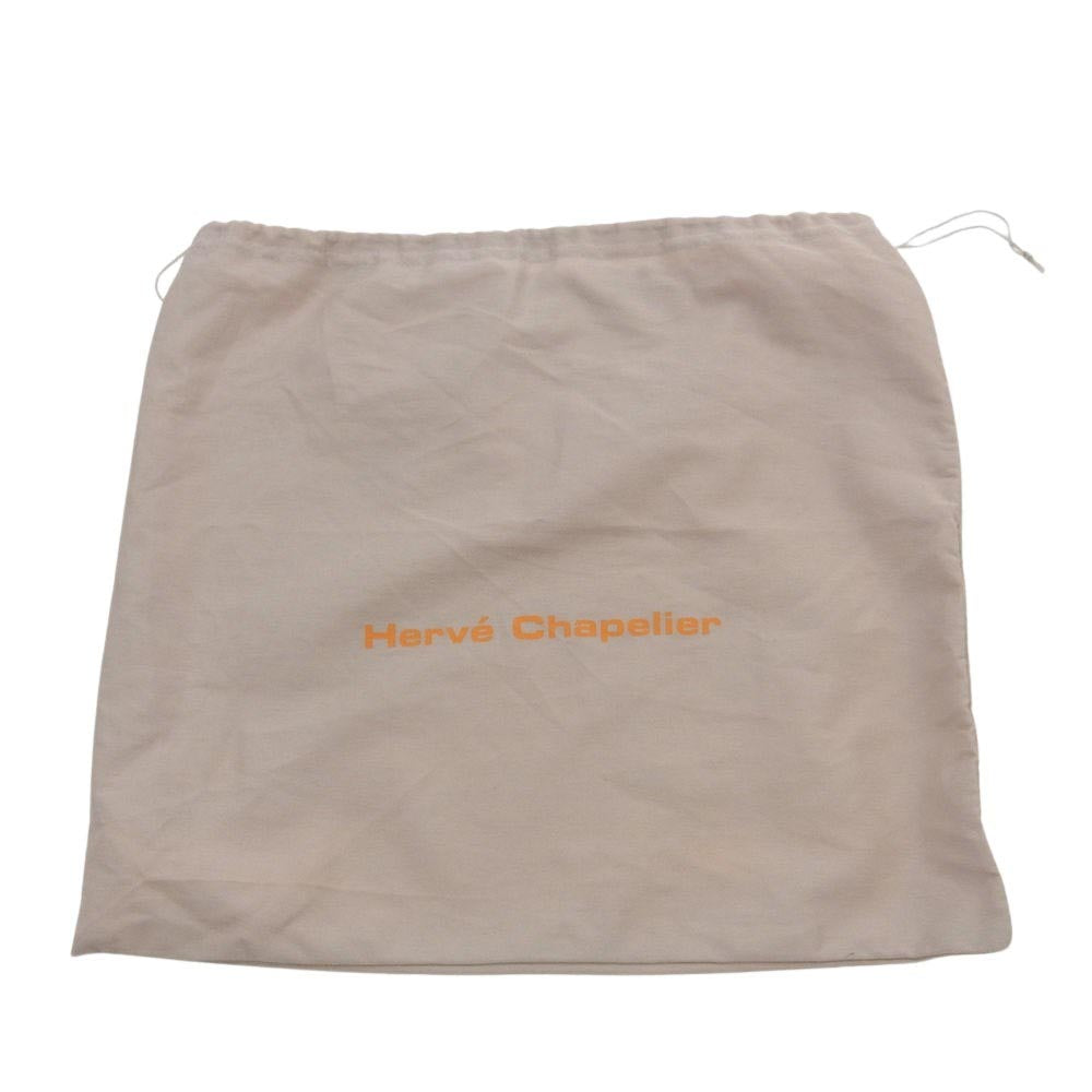 Herve Chapelier エルベ・シャプリエ 704GP COATED CANVAS SQUARE TOTE M コーテッドキャンバス スクエア トートバッグ マスティック×モカ ベージュ系【中古】