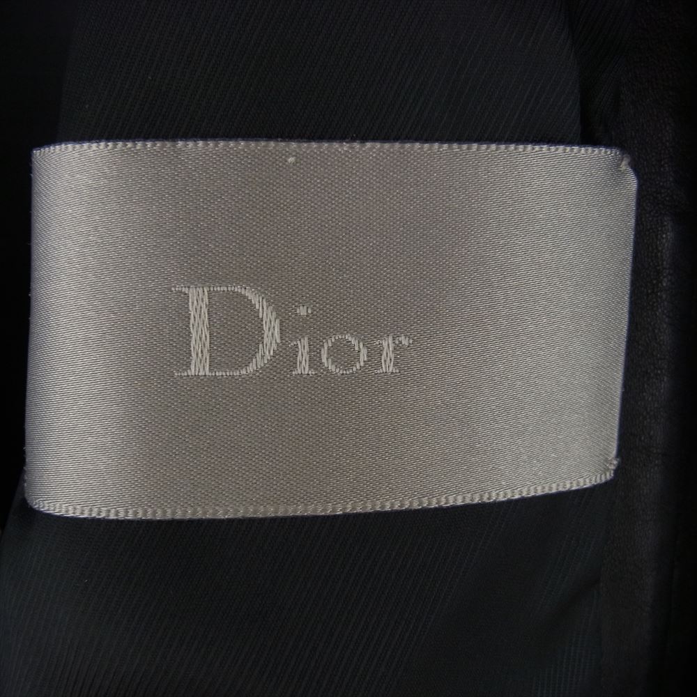 DIOR HOMME ディオールオム 08SS 8E3540760002 クリスヴァンアッシュ期 レザー シングル ライダース ジャケット ブルゾン ブラック系 46【中古】