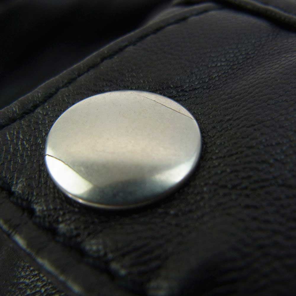 DIOR HOMME ディオールオム 08SS 8E3540760002 クリスヴァンアッシュ期 レザー シングル ライダース ジャケット ブルゾン ブラック系 46【中古】