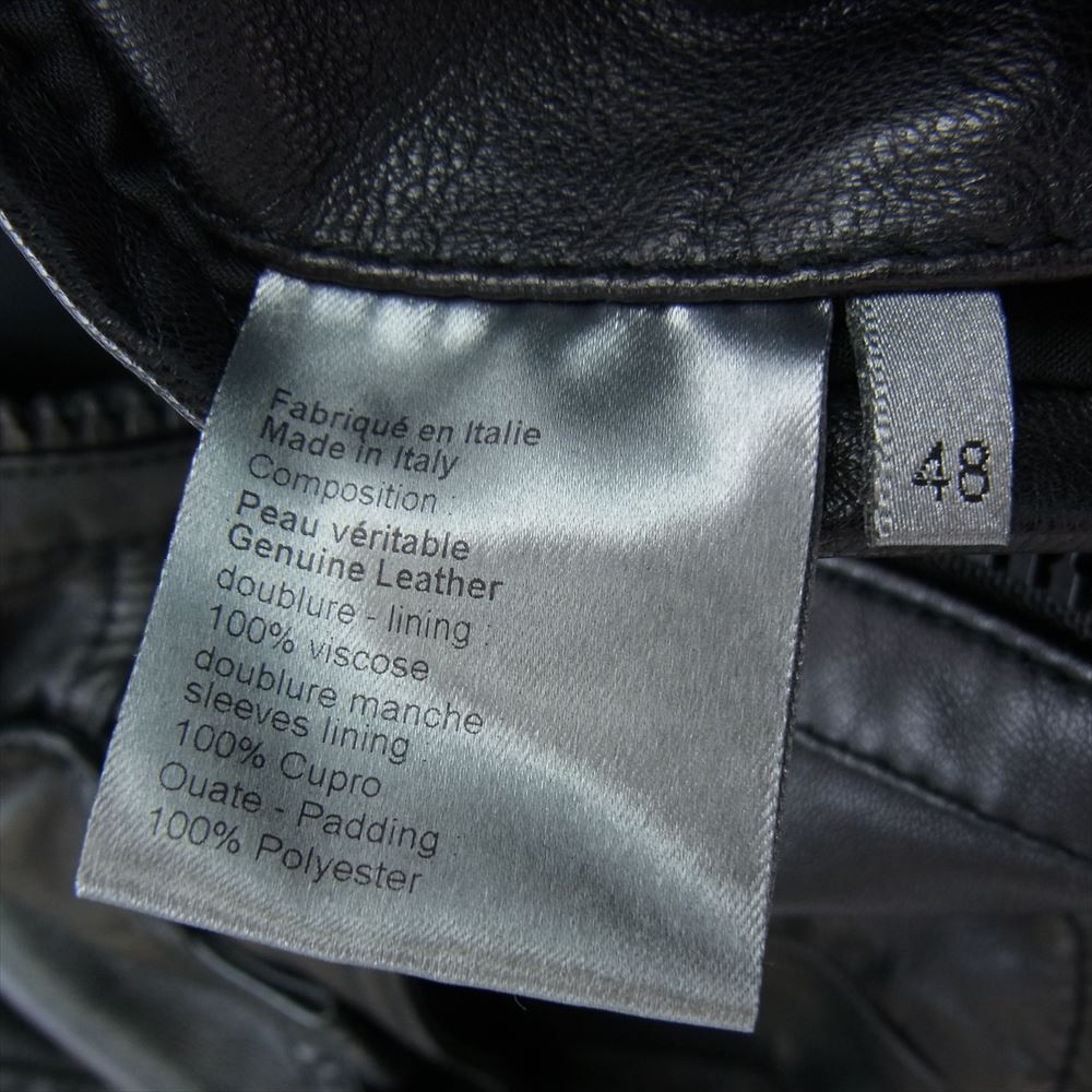 DIOR HOMME ディオールオム 06AW 6HH5043801 エディ期 A2 ラムレザー ボンバージャケット ブルゾン ブラック系 48【中古】