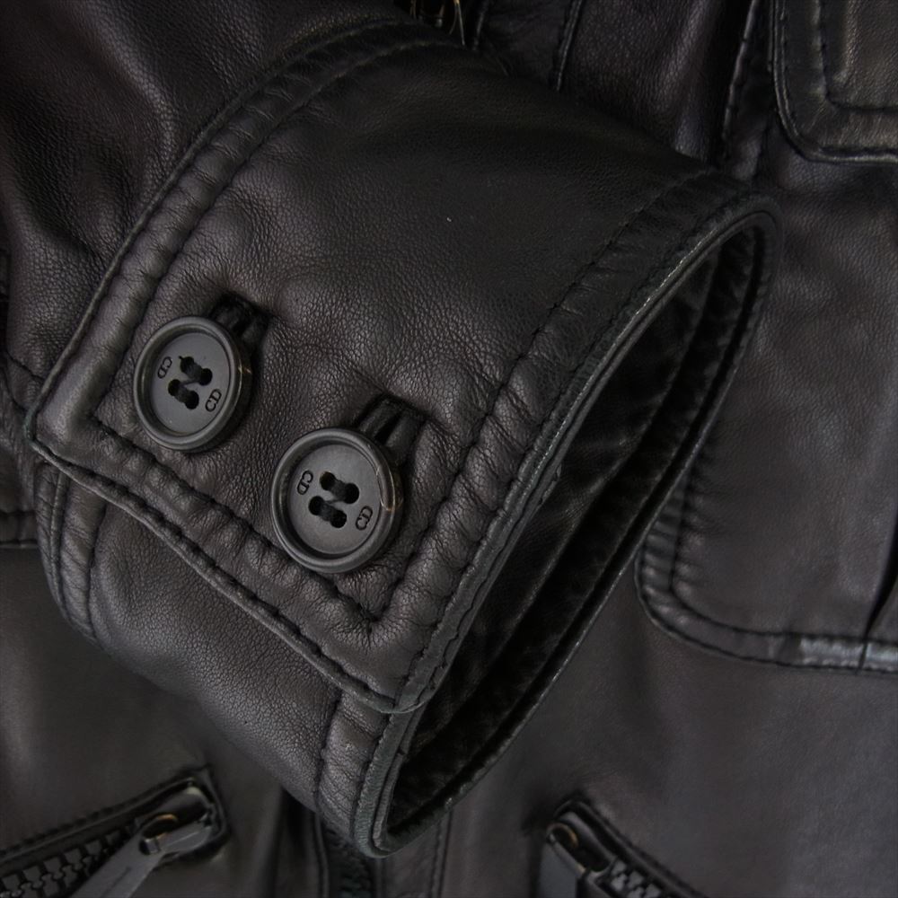 DIOR HOMME ディオールオム 06AW 6HH5043801 エディ期 A2 ラムレザー ボンバージャケット ブルゾン ブラック系 48【中古】