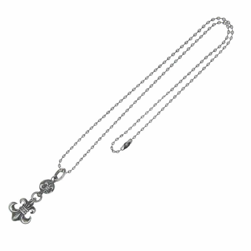CHROME HEARTS クロムハーツ（原本無） 1BALL BS FLEUR 1ボール BSフレア チャーム ペンダントトップ ボールチェーン ネックレス シルバー系【中古】