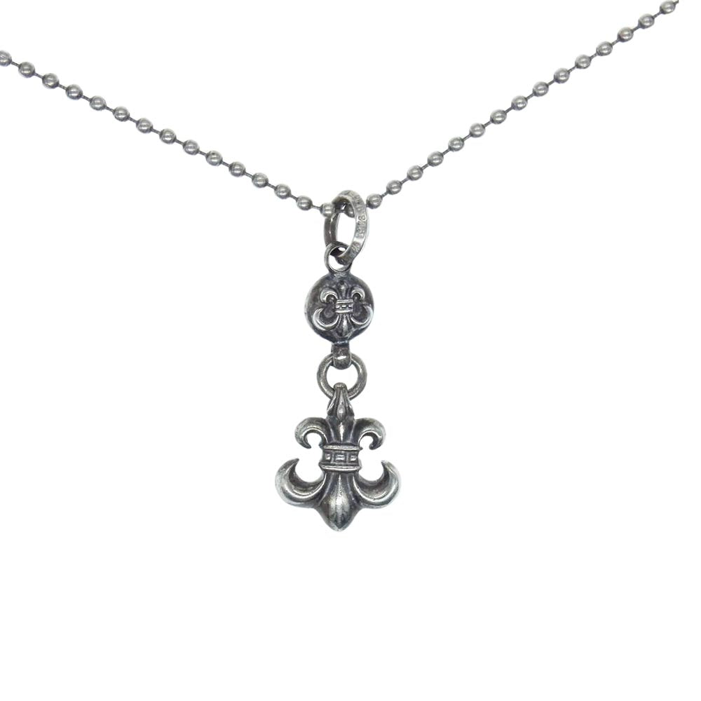 CHROME HEARTS クロムハーツ（原本無） 1BALL BS FLEUR 1ボール BSフレア チャーム ペンダントトップ ボールチェーン ネックレス シルバー系【中古】