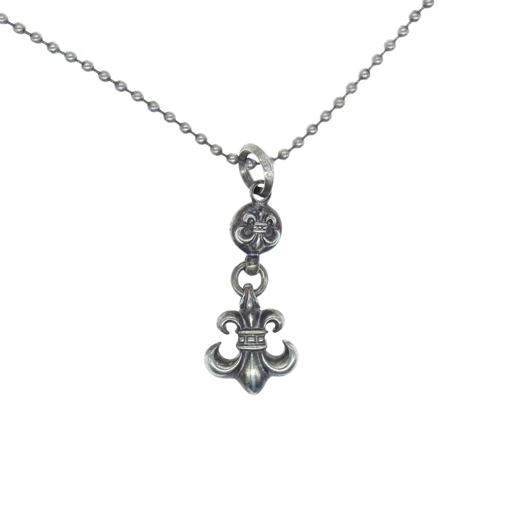 CHROME HEARTS クロムハーツ（原本無） 1BALL BS FLEUR 1ボール BSフレア チャーム ペンダントトップ ボールチェーン ネックレス シルバー系【中古】