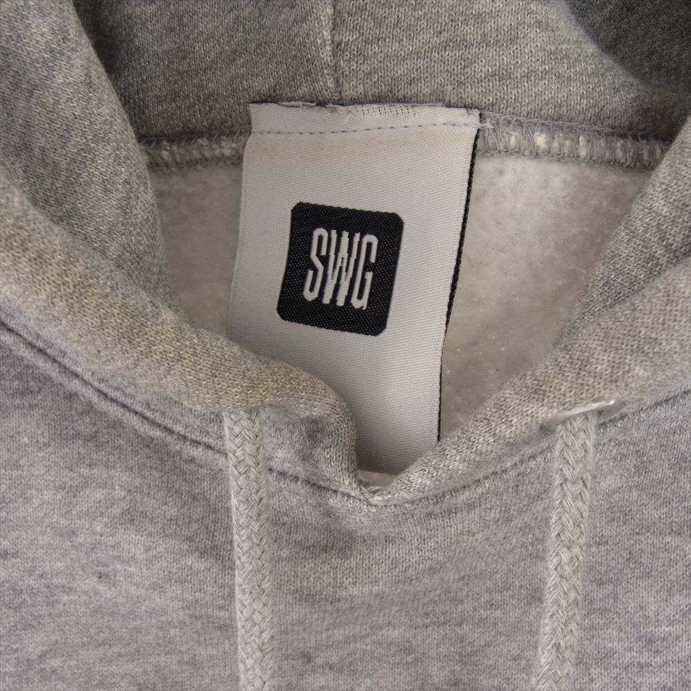 SWAGGER スワッガー SWGLSH-462 迷彩 SWG バック プリント ボックス ロゴ スウェット パーカー フットボール フーディ グレー グレー系 L【中古】