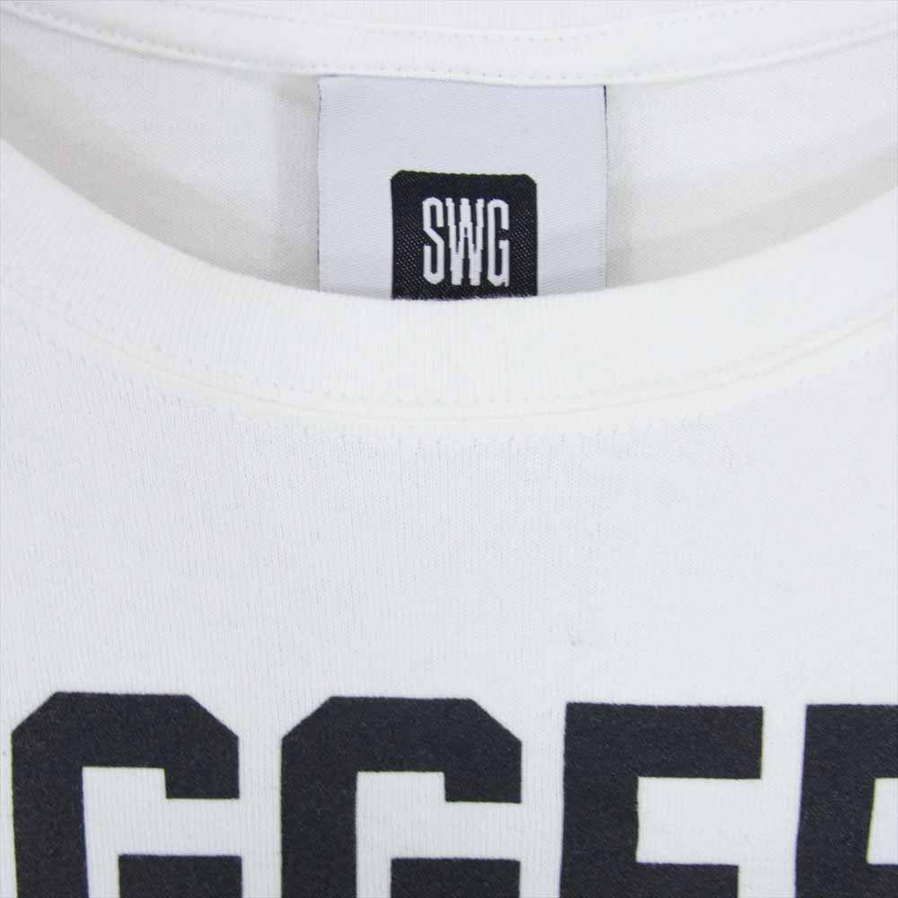 SWAGGER スワッガー SWGT-2991-1 99ナンバリング ロゴ 半袖 Tシャツ TEE ホワイト系 L【中古】