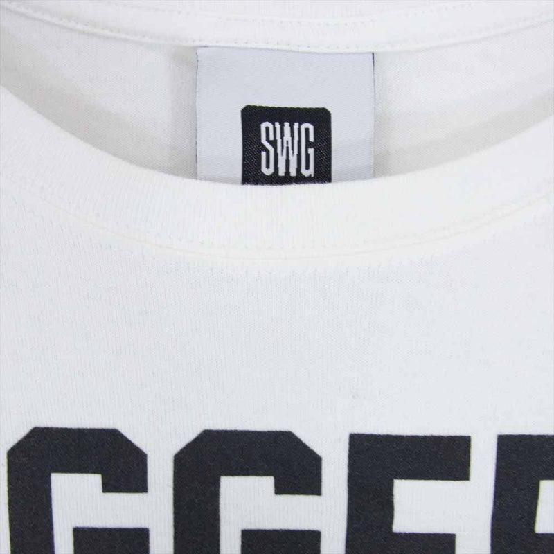 SWAGGER スワッガー SWGT-2991-1 99ナンバリング ロゴ 半袖 Tシャツ TEE  ホワイト系 L【中古】