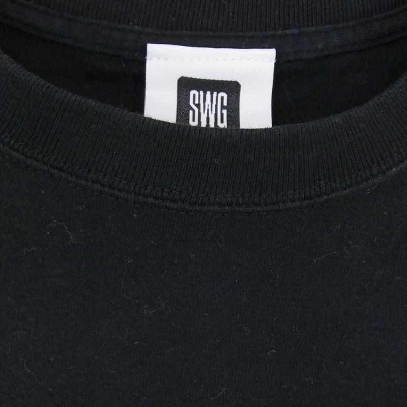 SWAGGER スワッガー SWGT-3018 スクエア SWG 迷彩 ロゴ 半袖 Tシャツ TEE ブラック系 M【中古】