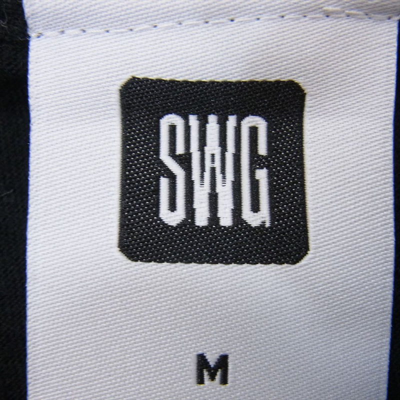 SWAGGER スワッガー SWGT-3018 スクエア SWG 迷彩 ロゴ 半袖 Tシャツ TEE ブラック系 M【中古】