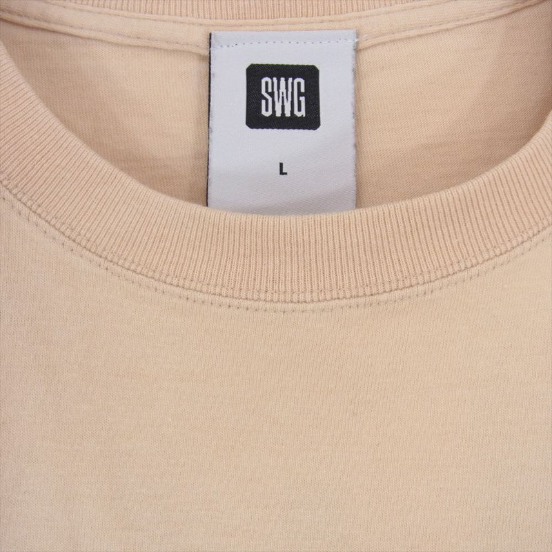 SWAGGER スワッガー SWGT-3038 SWGTKO ロゴ 半袖 Tシャツ TEE ベージュ系 L【中古】