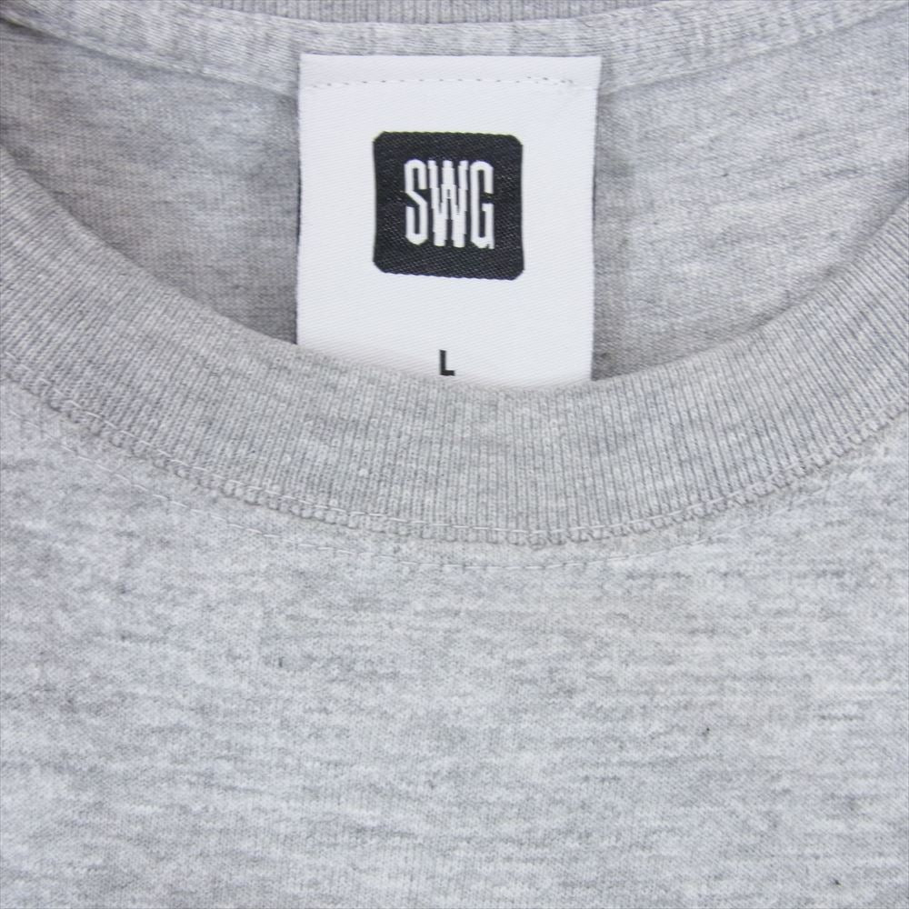 SWAGGER スワッガー SWGT-3057 バック SWG プリント ロゴ 半袖 Tシャツ TEE グレー系 L【中古】