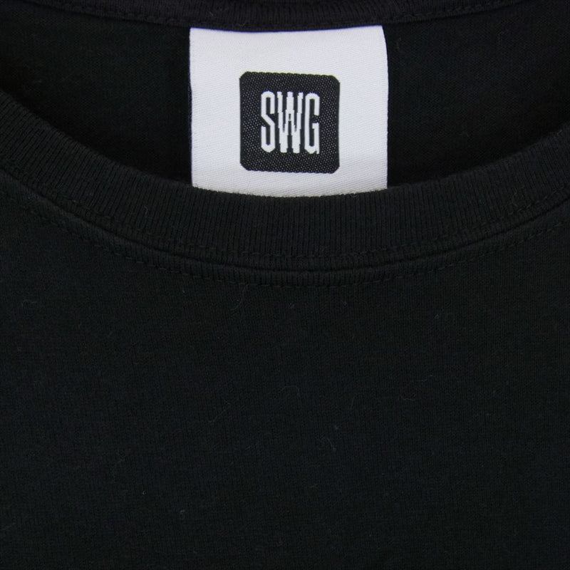 SWAGGER スワッガー SWGT-2997 チェック SWG プリント 半袖 Tシャツ TEE ブラック系 L【中古】