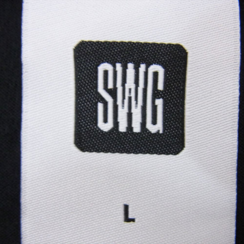 SWAGGER スワッガー SWGT-2997 チェック SWG プリント 半袖 Tシャツ TEE ブラック系 L【中古】