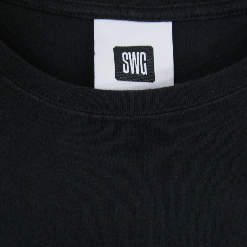 SWAGGER スワッガー SWGT-2999 ロゴ プリント Tシャツ 半袖 ブラック系 L【中古】