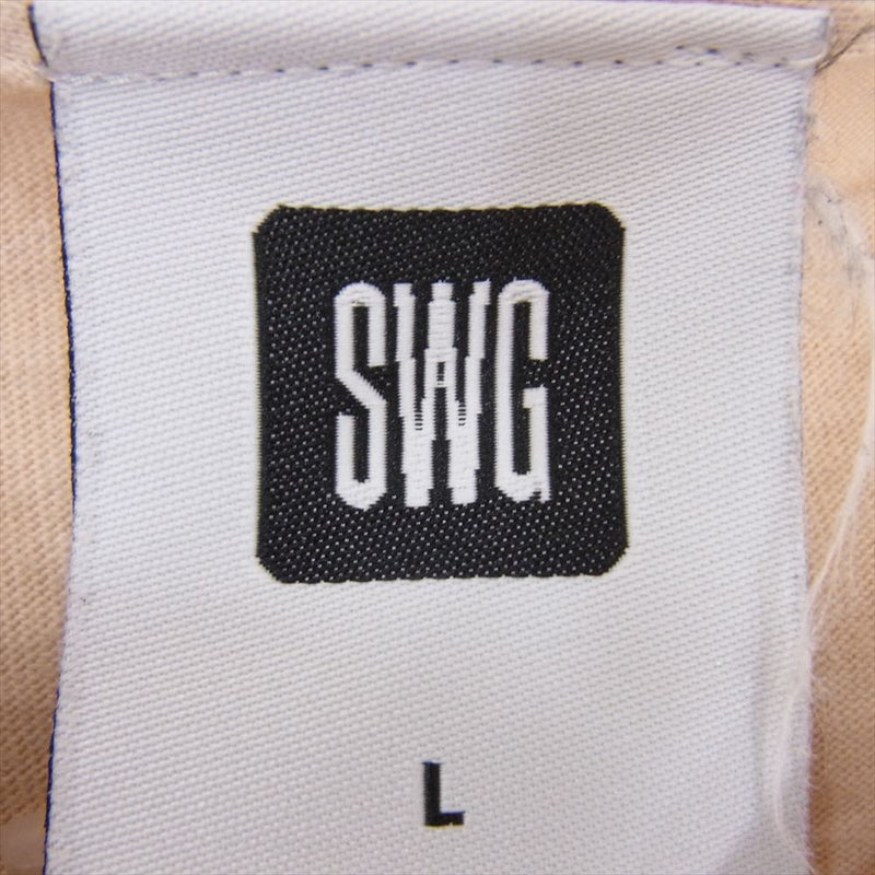 SWAGGER スワッガー SWGT-3040 SWG 迷彩ボックスロゴ 半袖 Tシャツ TEE ベージュ系 L【中古】