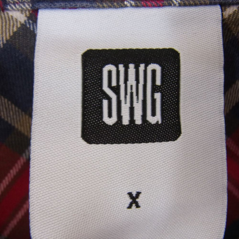 SWAGGER スワッガー SWGLSH-400 チェック 長袖 コットン シャツ レッド系 X【中古】