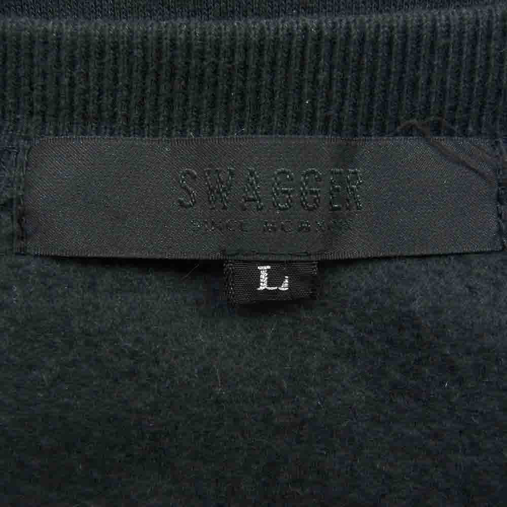 SWAGGER スワッガー SWGLSH-492 ロゴ プリント クルーネック スウェット ブラック ブラック系 L【中古】