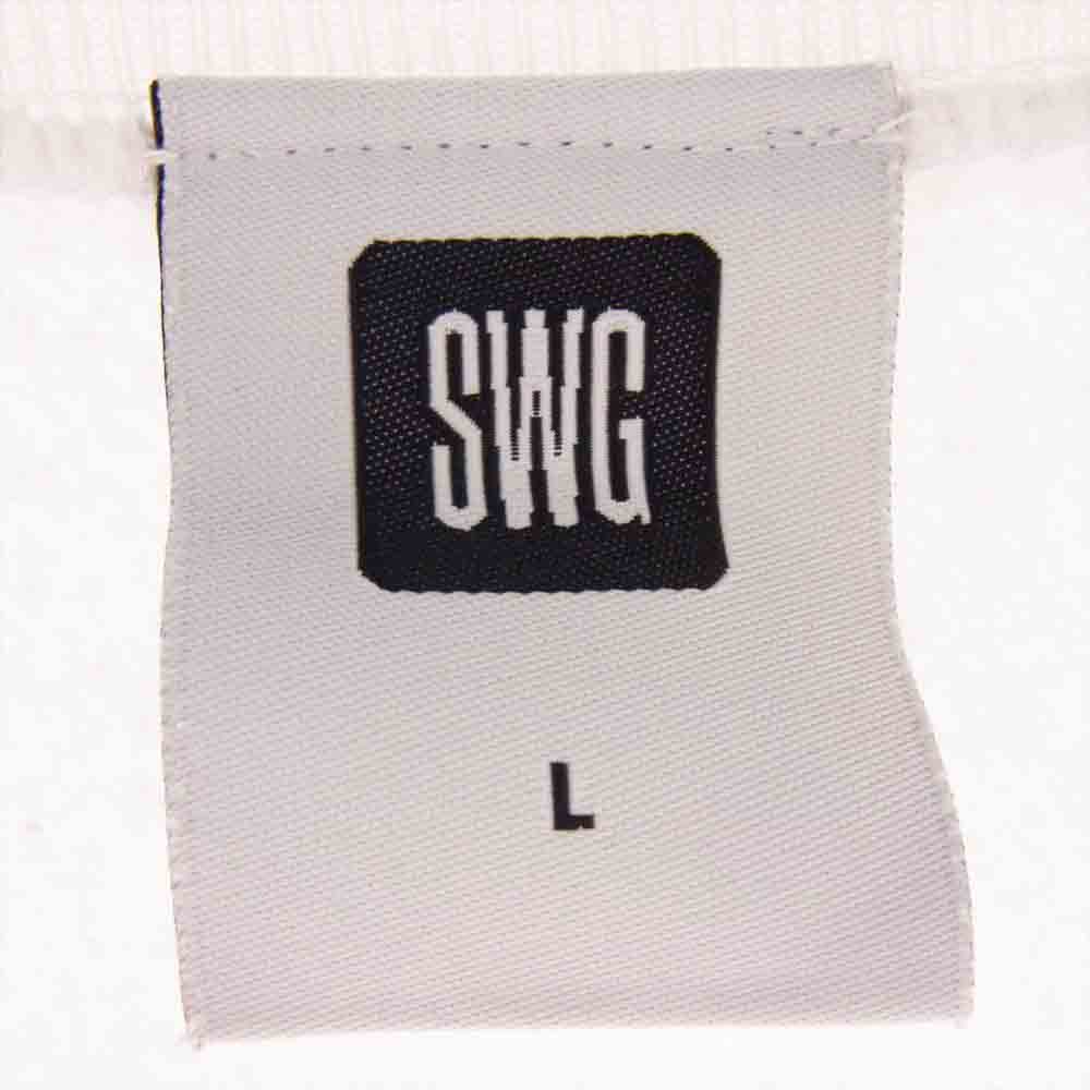 SWAGGER スワッガー SWGLSH-472 パイソン柄 プリント SWG  ロゴ クルーネック スウェット  ホワイト系 L【中古】