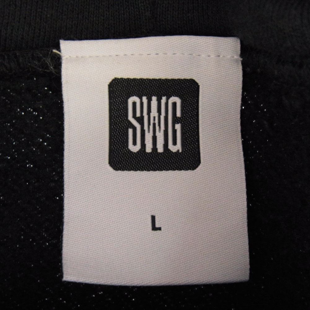 SWAGGER スワッガー SWGLSH-478 SWG バック プリント ロゴ スウェット パーカー フーディ ブラック ブラック系 L【中古】