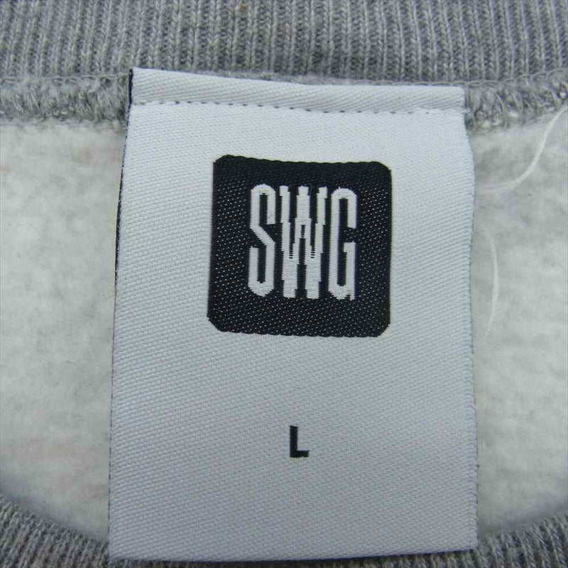 SWAGGER スワッガー SWGLSH-479 迷彩 SWG プリント フロント ボックス ロゴ クルーネック スウェット グレー グレー系 L【中古】