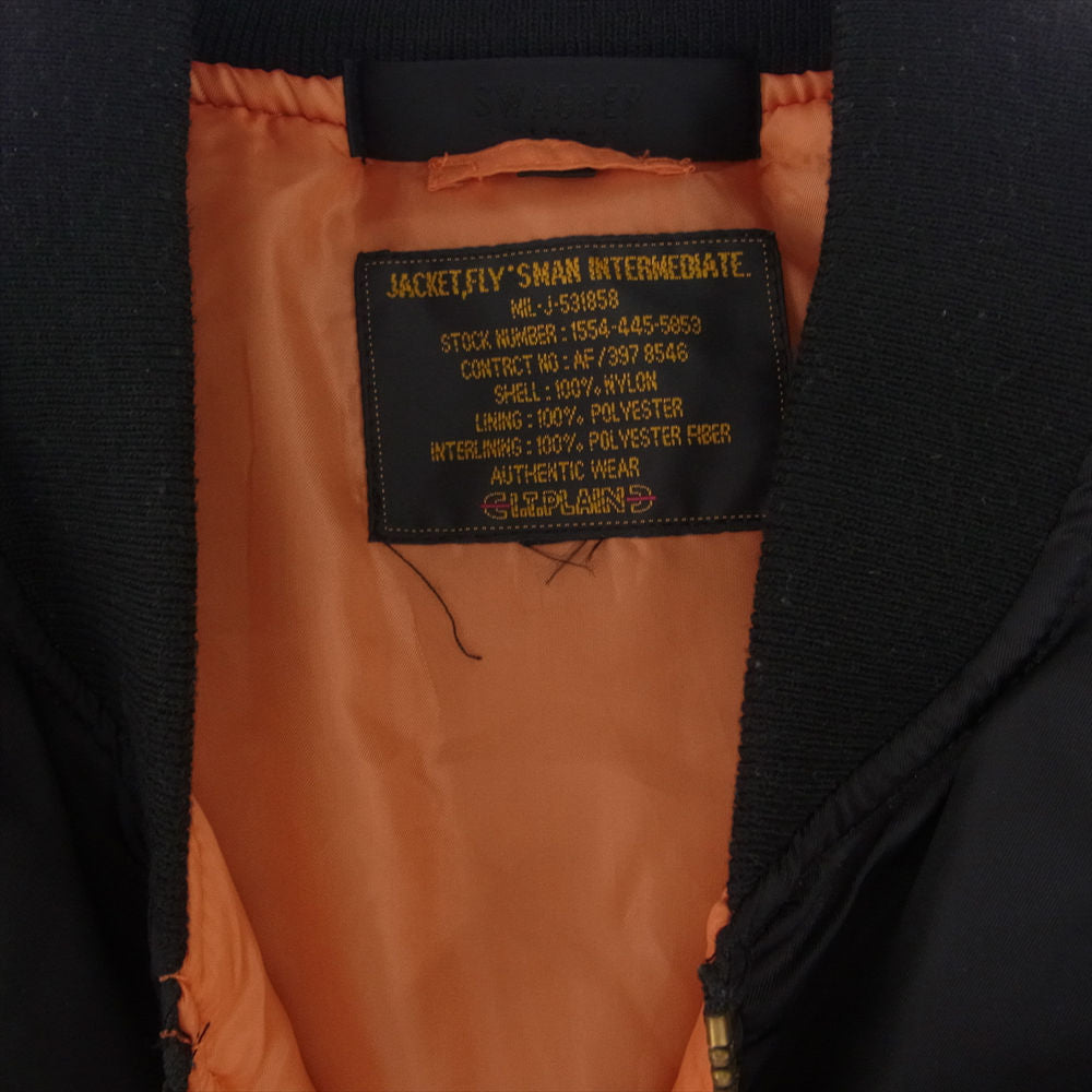 SWAGGER スワッガー SWG JKT-606 SWGTKO バックロゴ ボンバー ジャケット MA-1 ブラック系 L【中古】