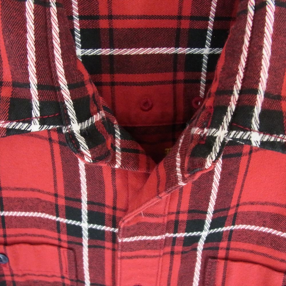 SWAGGER スワッガー SWGLSH-245 SWBP バック刺繍 チェック 長袖 コットン シャツ レッド系 L【中古】