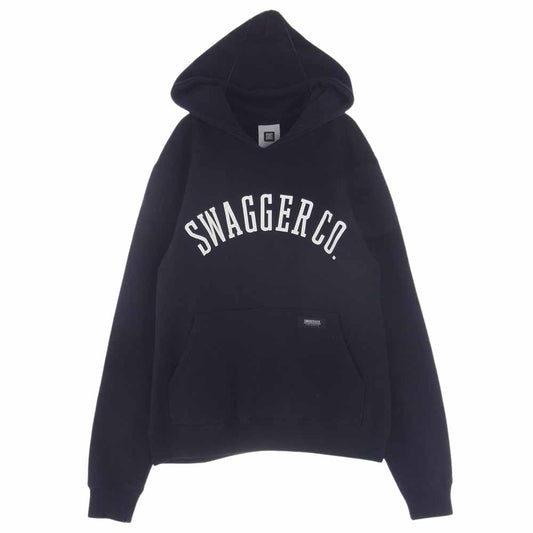 SWAGGER スワッガー SWGLSH-440 アーチロゴ スウェット パーカー フーディ ブラック系 L【中古】