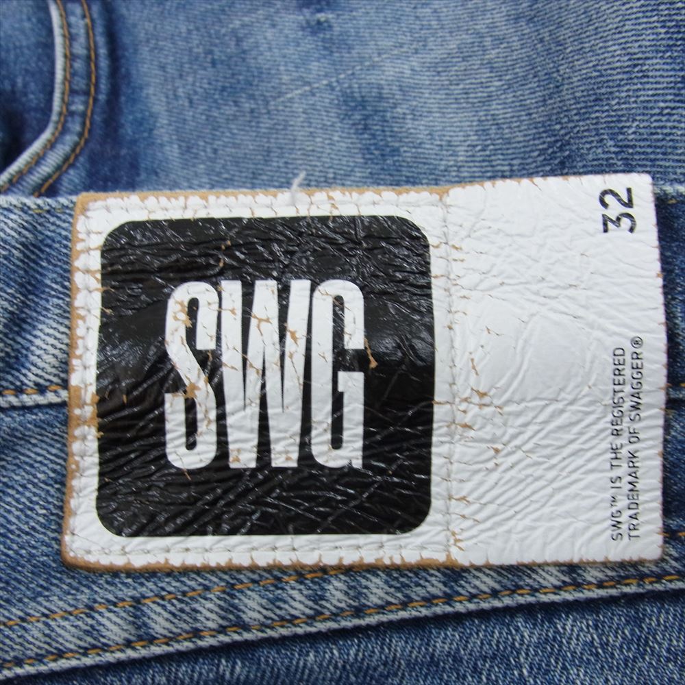 SWAGGER スワッガー SWGHPT-645 DRIP PAINT DENIM PANTS ペイント デニム パンツ インディゴブルー系 32【中古】