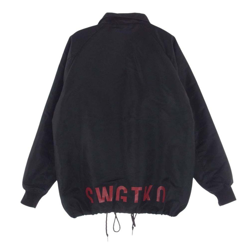 SWAGGER スワッガー SWG JKT-609 SWGTKO 裾ロゴ ボア付 コーチ ジャケット ブラック系 L【中古】